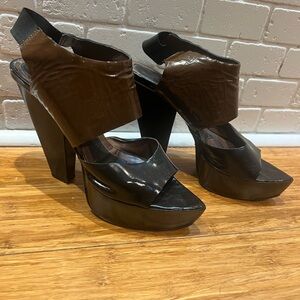 Stylish Black and Brown Women's Platform Heels